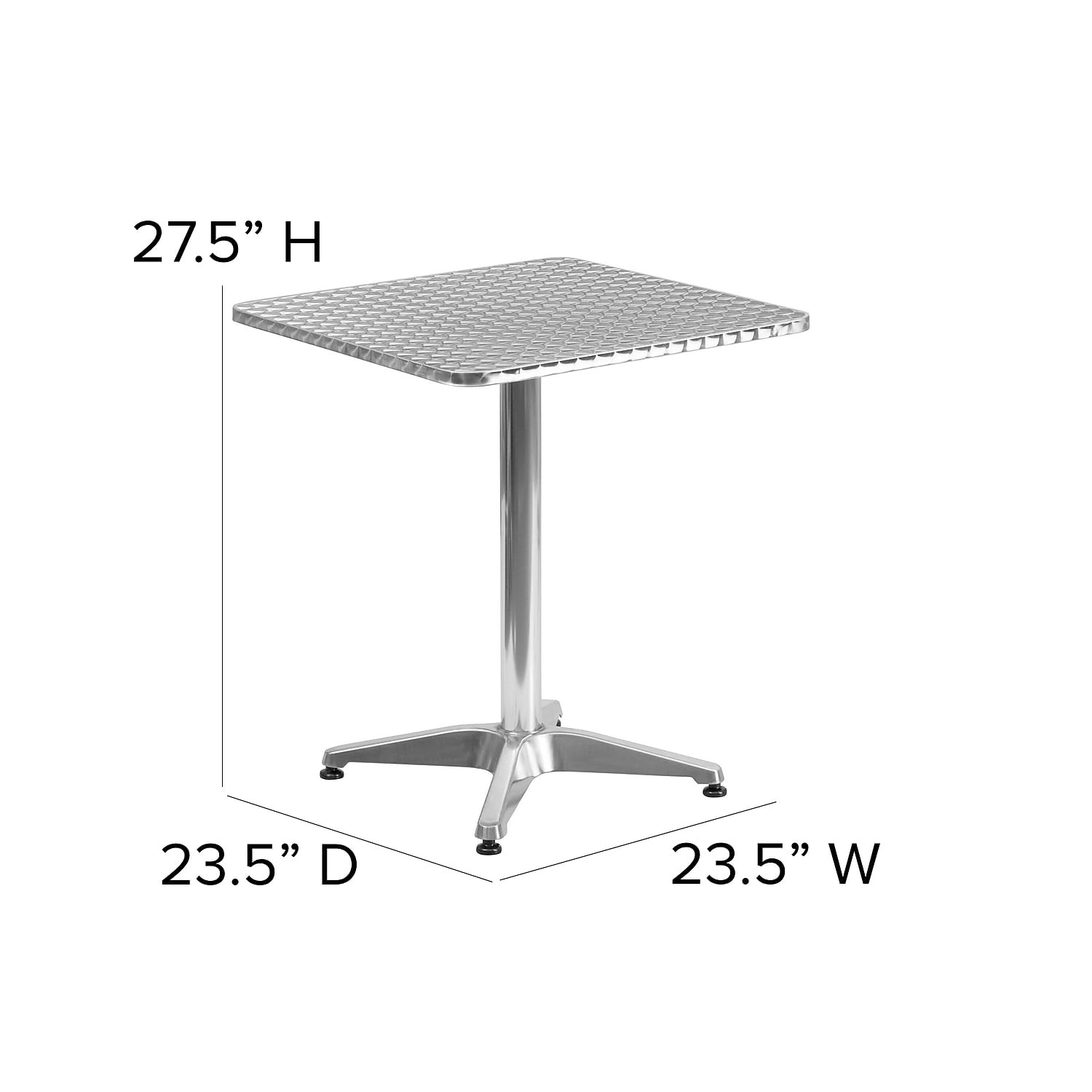 Flash Furniture Aluminum 23.5″ Square Bistro Table