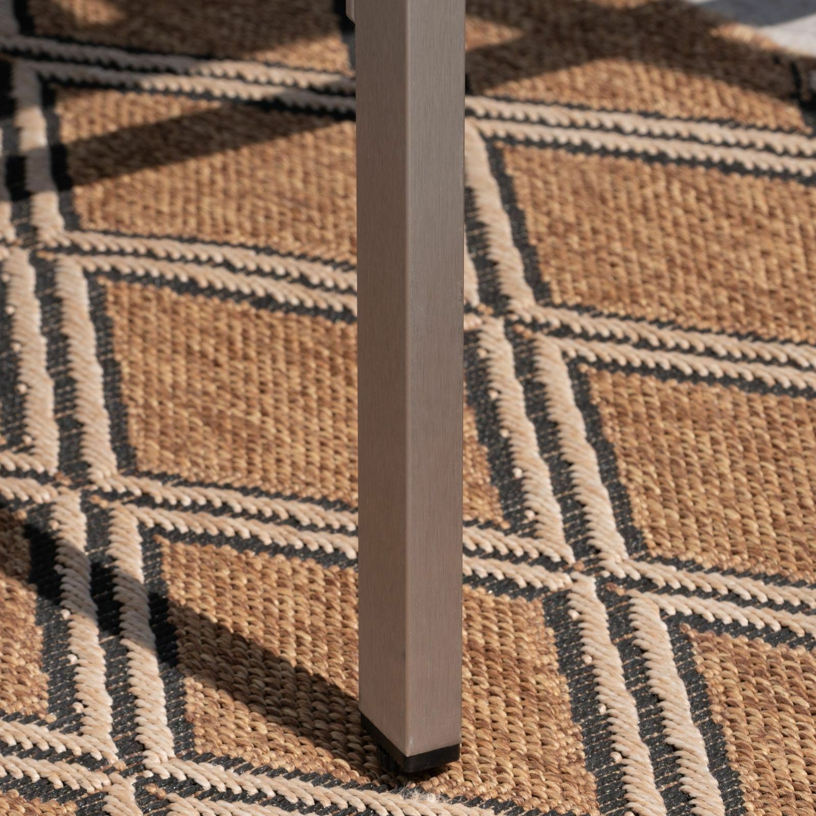 Tracy Outdoor 5 Piece Silver Rust-Proof Aluminum Bar Set with Grey Tempered Glas