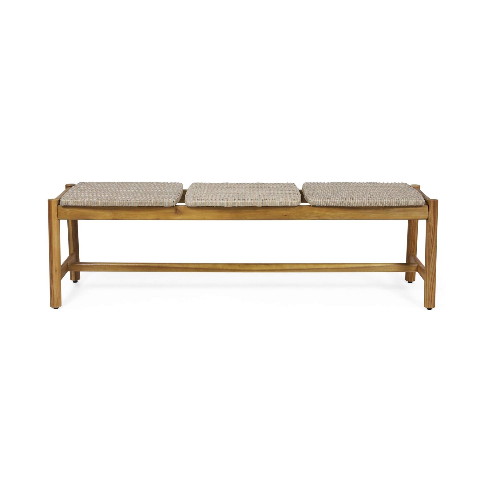 Christopher Knight Home Phoebe Outdoor 3 Seater Wicker Bench, Teak Finish,