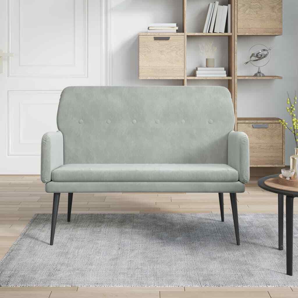 Loveseat Upholstered Couch Bench with Armrests for Dining Room Velvet vidaXL