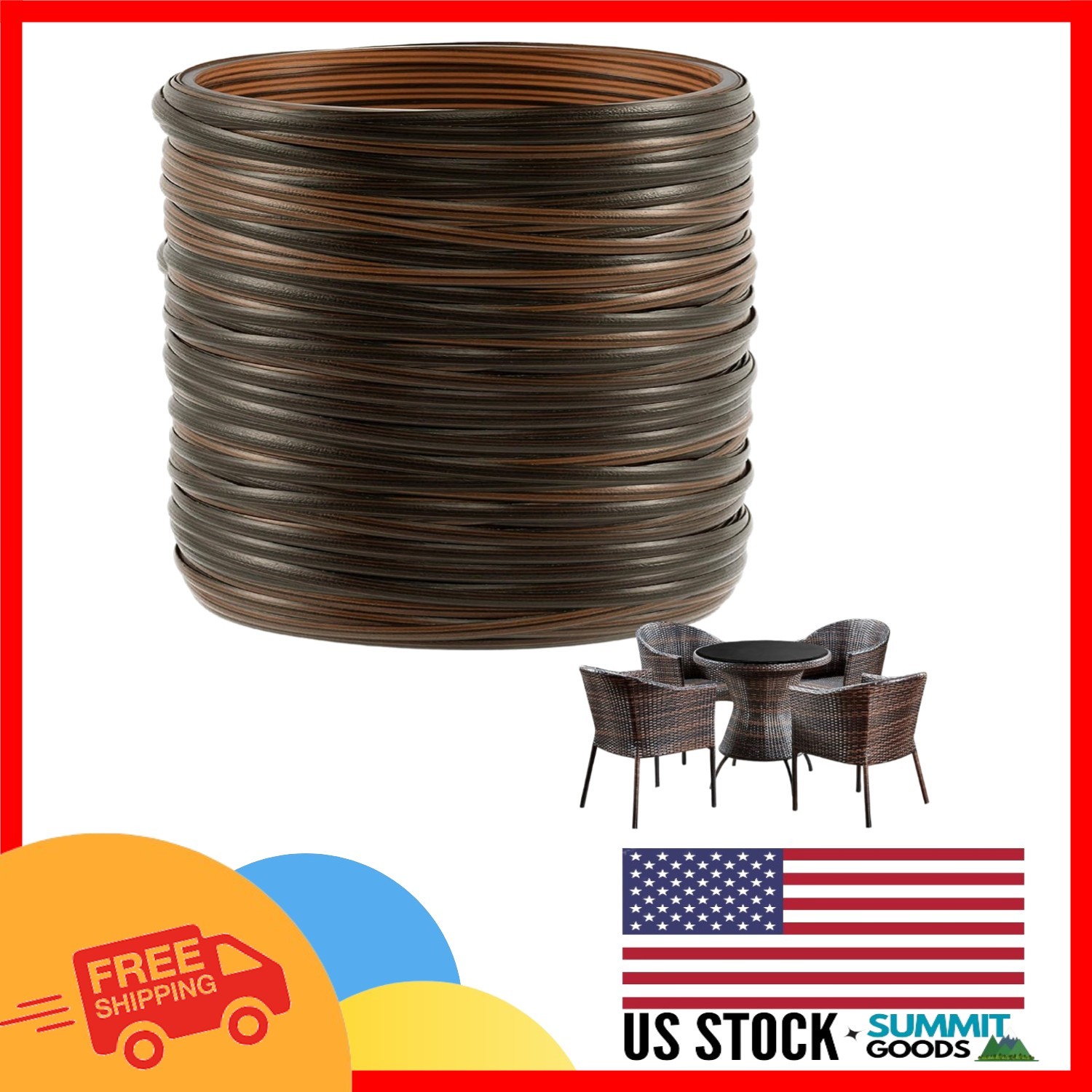 Brown Wicker Repair Kit – 459ft Rattan Weaving Supplies for DIY Furniture Repair