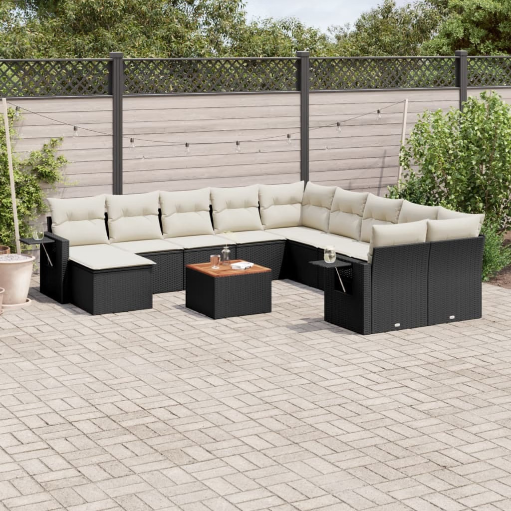Garden Sofa Set Black Poly Rattan Large Modular Garden Sofa Set