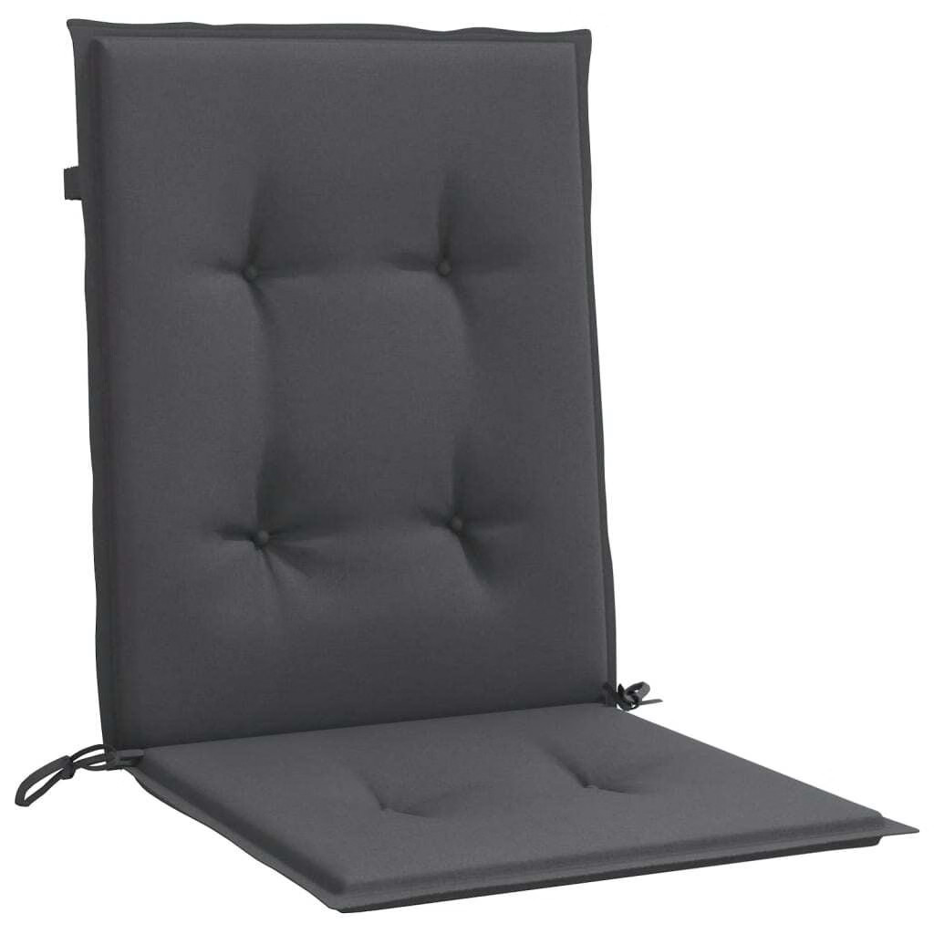 Lowback Chair Cushions 6 pcs Melange Anthracite 39.4″x19.7″x1.6″ Fabric
