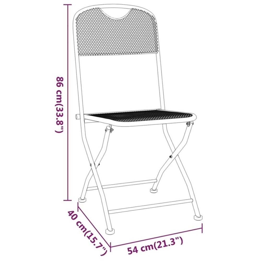 Bowery Hill Expanded Metal Mesh With E-Coating Garden Dining Set – Gray