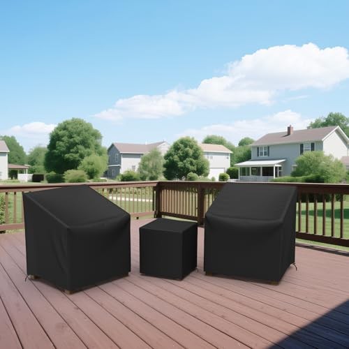 Outdoor Furniture Cover Waterproof,3 Piece Patio Furniture Set 3 Piece Black