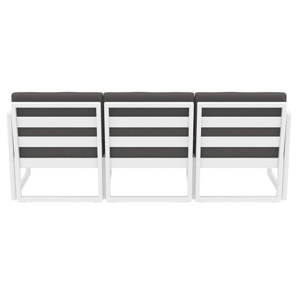 Mykonos Patio Sofa White with Acrylic Fabric Charcoal Cushions