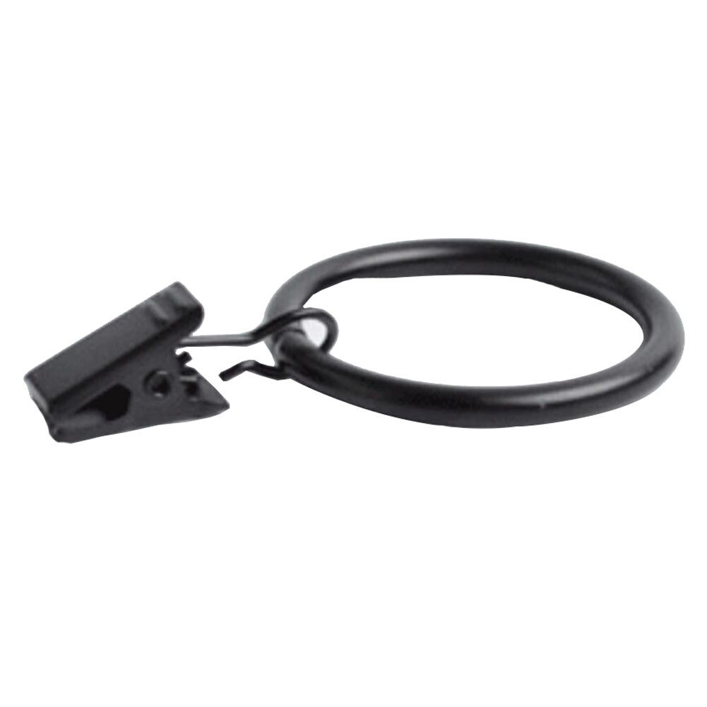 20 PCS Shower Curtains Bathroom Accessories Hooks Black Iron Curtain Rings