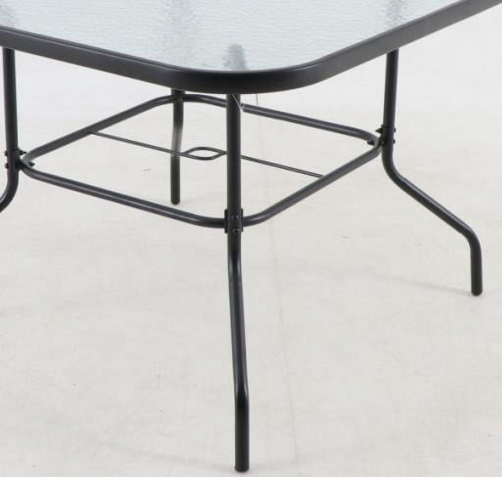 Black 6 Piece Outdoor Patio Furniture Set Table & Chairs With Umbrella Clearance
