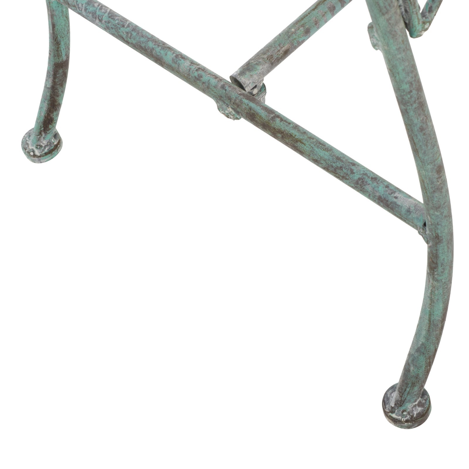 Outdoor Wrought Iron Garden Bench Antique Green Scroll Home Patio Seating