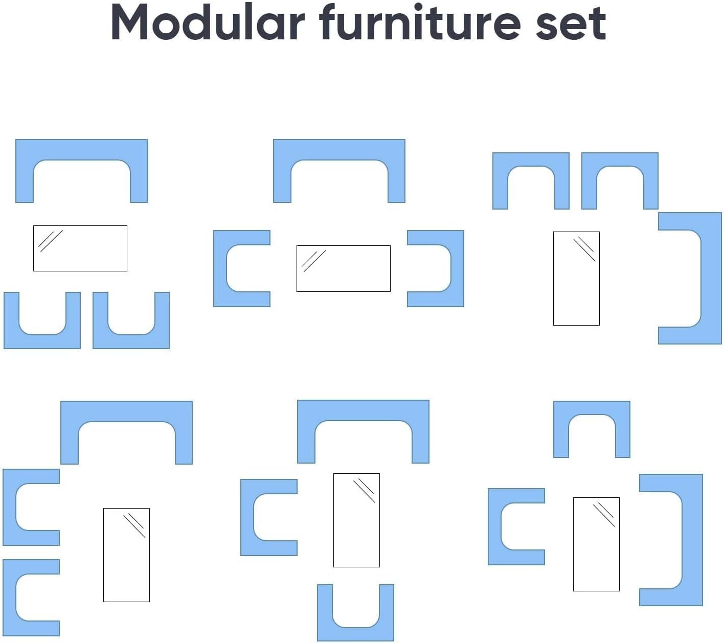 4PCS Wicker Patio Furniture Set | Patio Set with Rattan Chairs & Coffee Table