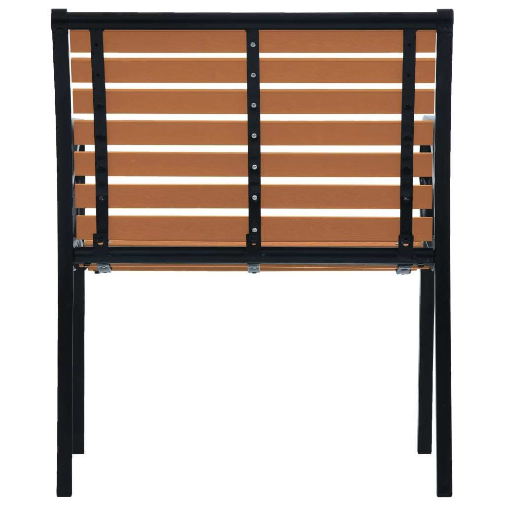 Patio Chairs 2 pcs Steel and WPC Black and Brown