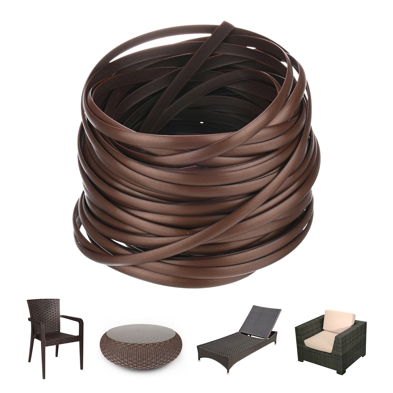 1-Pack Wicker Repair Kit, 5mm x 33ft/10m Plastic Flat Rattan [Copper]