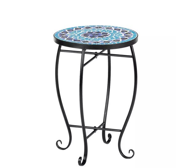 Karl home Metal and Ceramic Tile Mosaic Patio Bistro Table