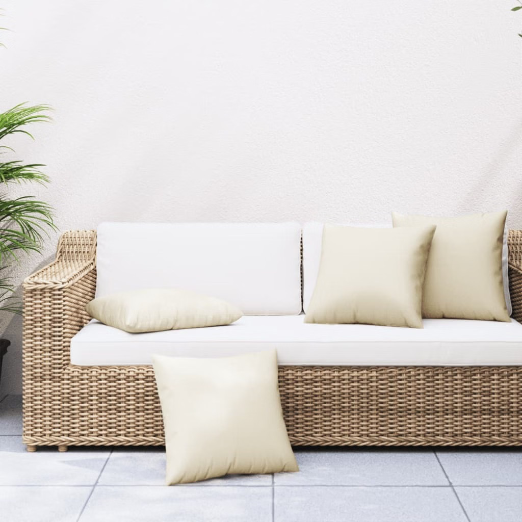 Throw Pillows 4 pcs Cream 23.6″x23.6″ Fabric