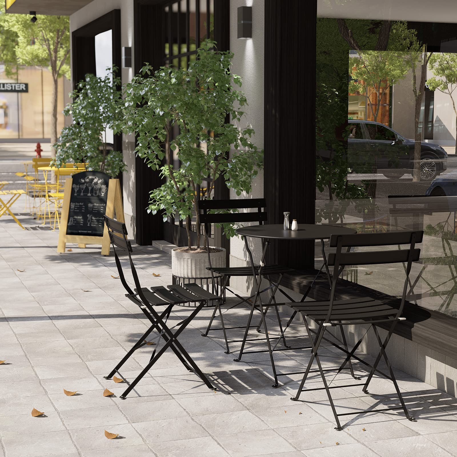 Grand patio 3-Piece Folding Bistro Set, 2 Chairs and 1 Table, Weather-Resistant