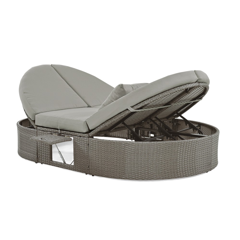 Outdoor Patio Daybed with Cushions, Adjustable Backrest for Lawn Poolside