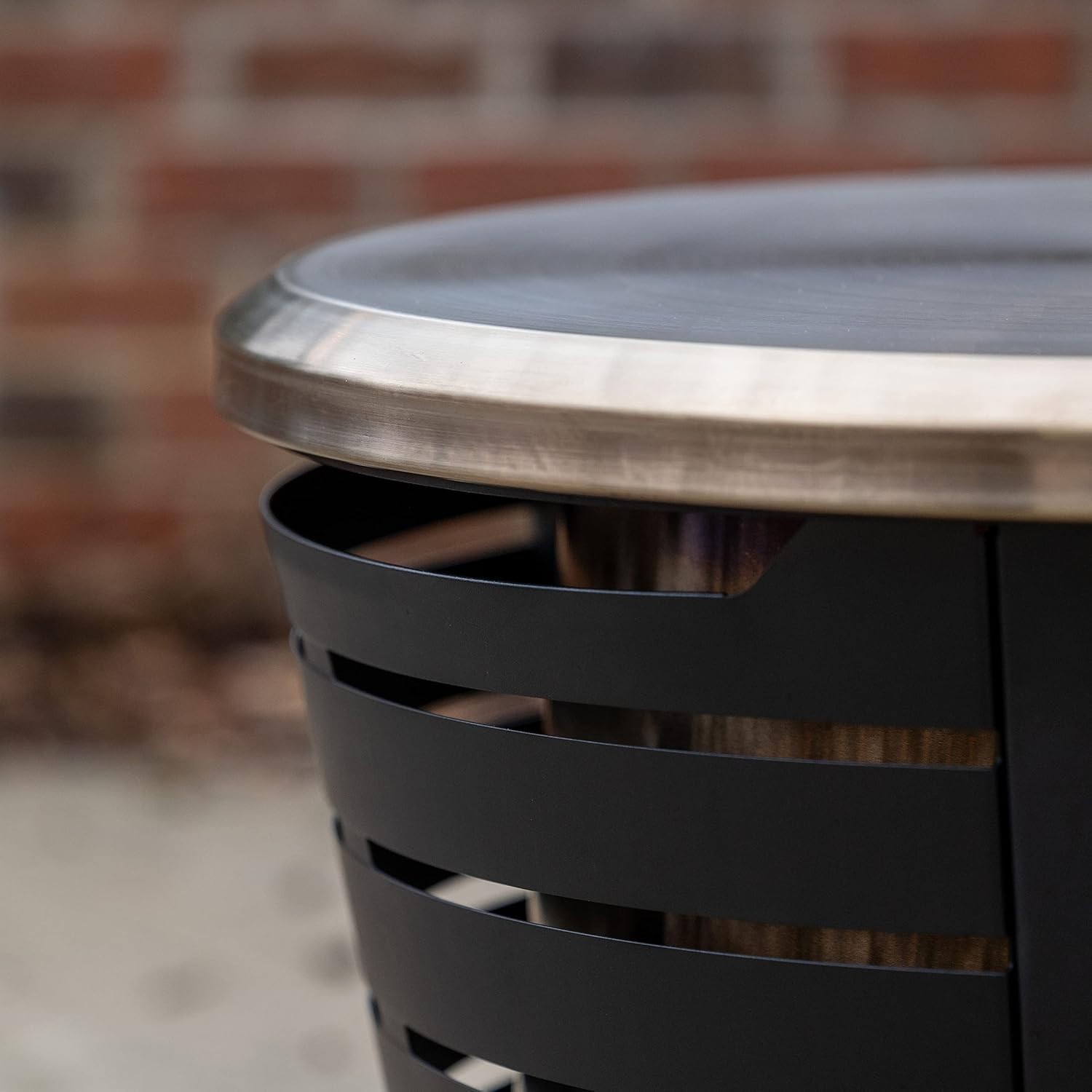 Patio & Celebration Tabletop Fire Pit Cover – 25.6″ Durable Stainless Steel Lid