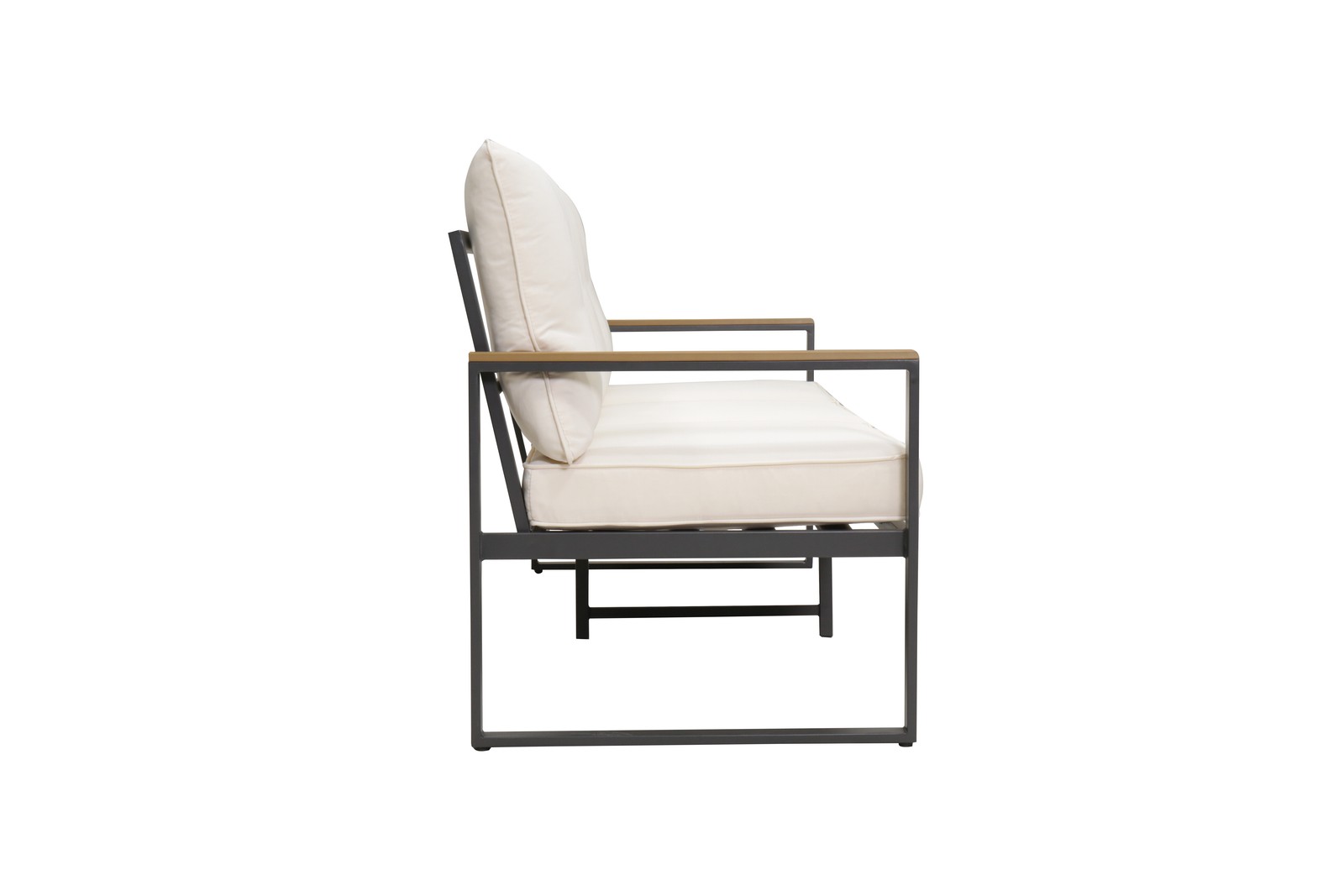 Steel Patio Armchair Set of 2 with Cushions, All-Weather Outdoor Sofa