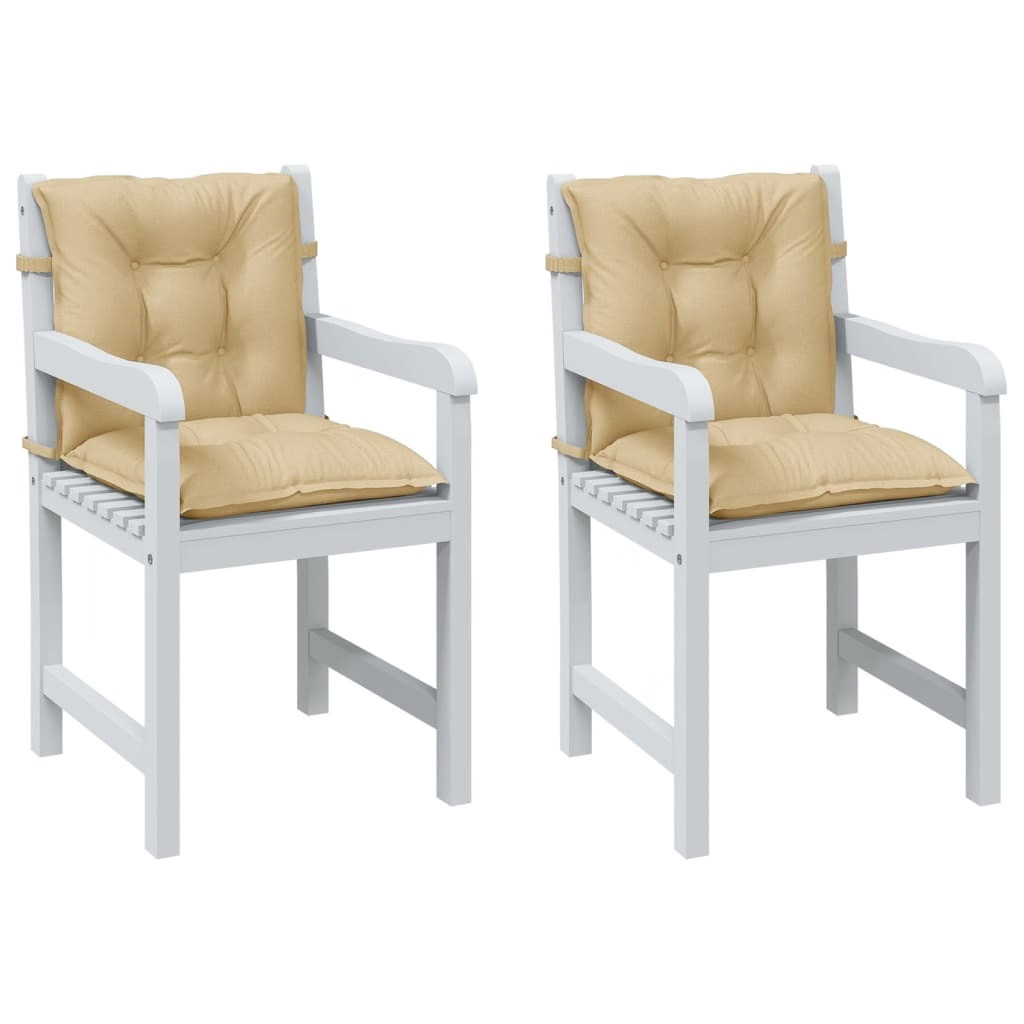 Lowback Chair Cushions 2 pcs Melange Beige 39.4″x19.7″x2.8″ Fabric