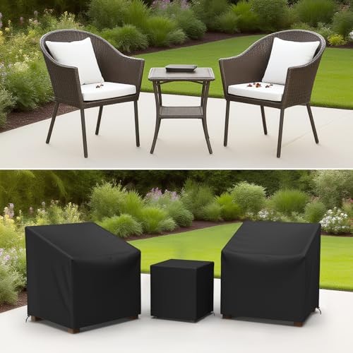 Outdoor Furniture Cover Waterproof,3 Piece Patio Furniture Set 3 Piece Black