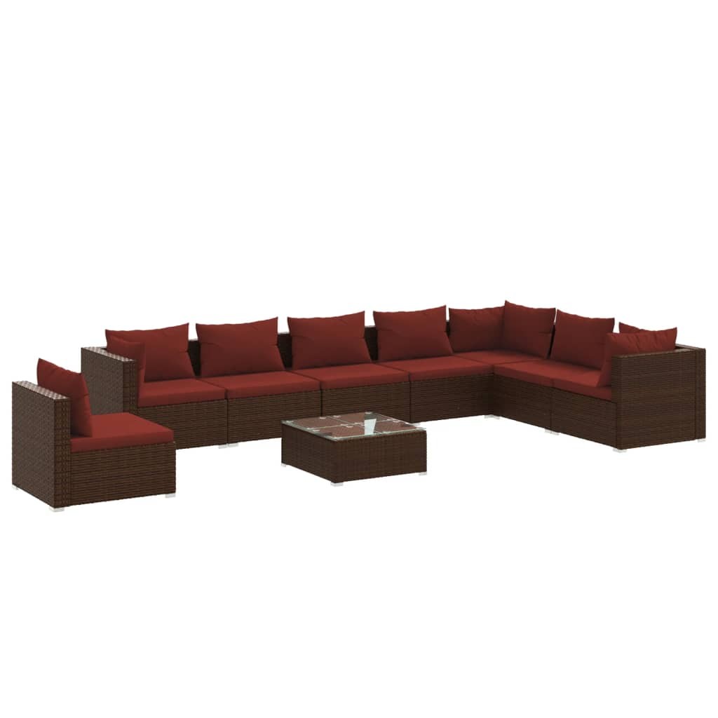 Patio Lounge Set Outdoor Sectional Sofa Set Table Garden Poly Rattan vidaXL