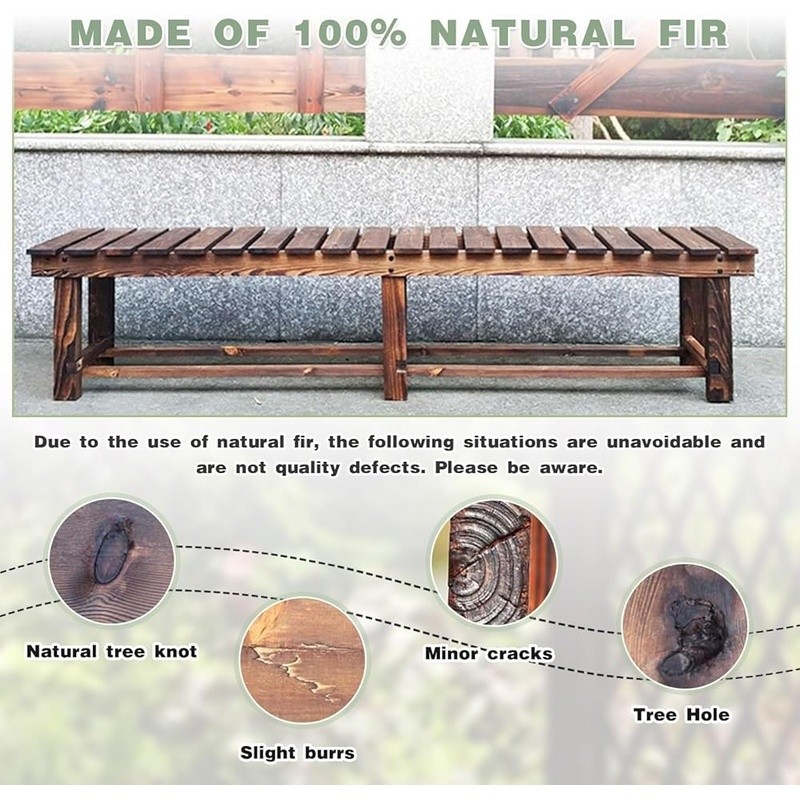 Sturdy Wooden Garden Bench Multifunctional Outdoor Seating Patio Furniture New