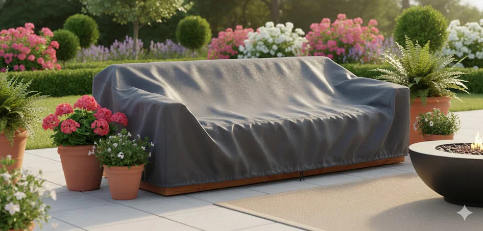 Imperial Grove Outdoor Solid Teak Wood, Natural Look Sofa – 84″ Sofa and cover