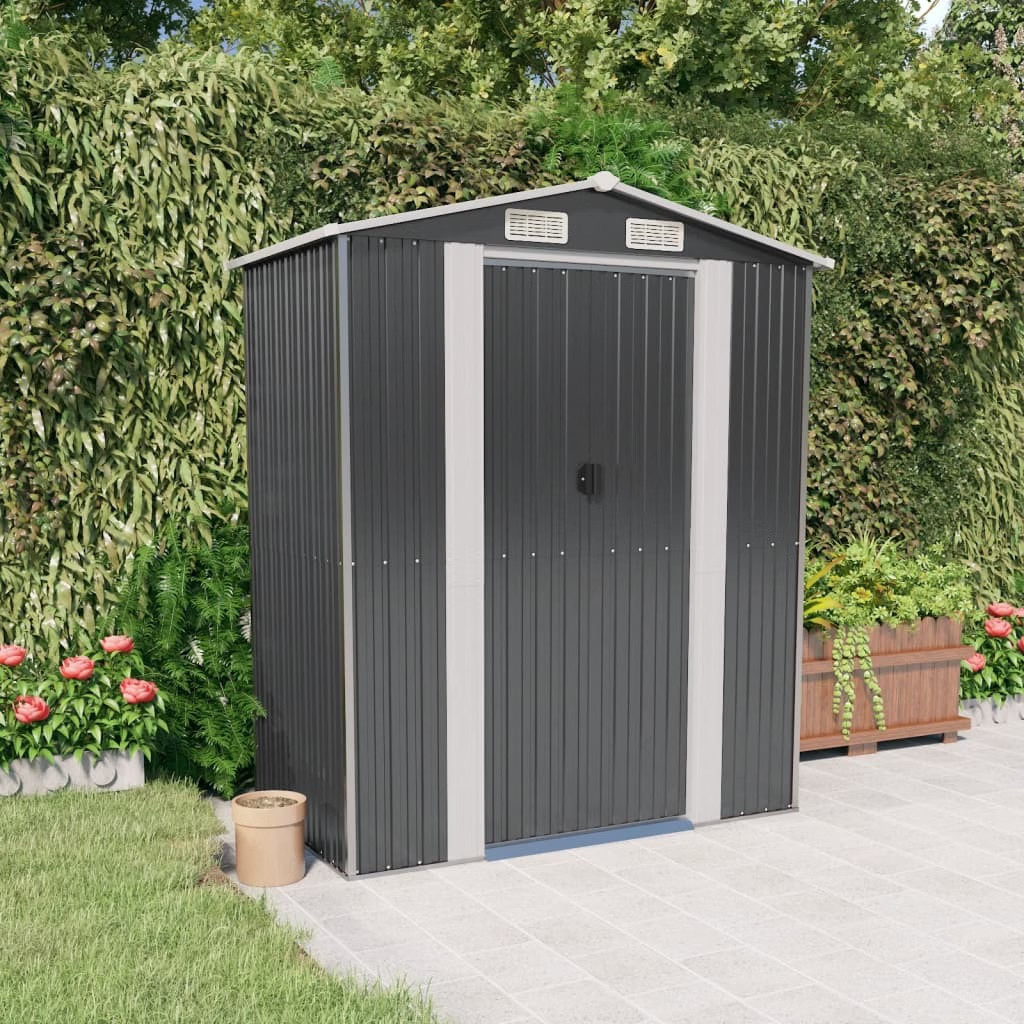 Garden Shed Anthracite 75.6″x42.5″x87.8″ Galvanized Steel