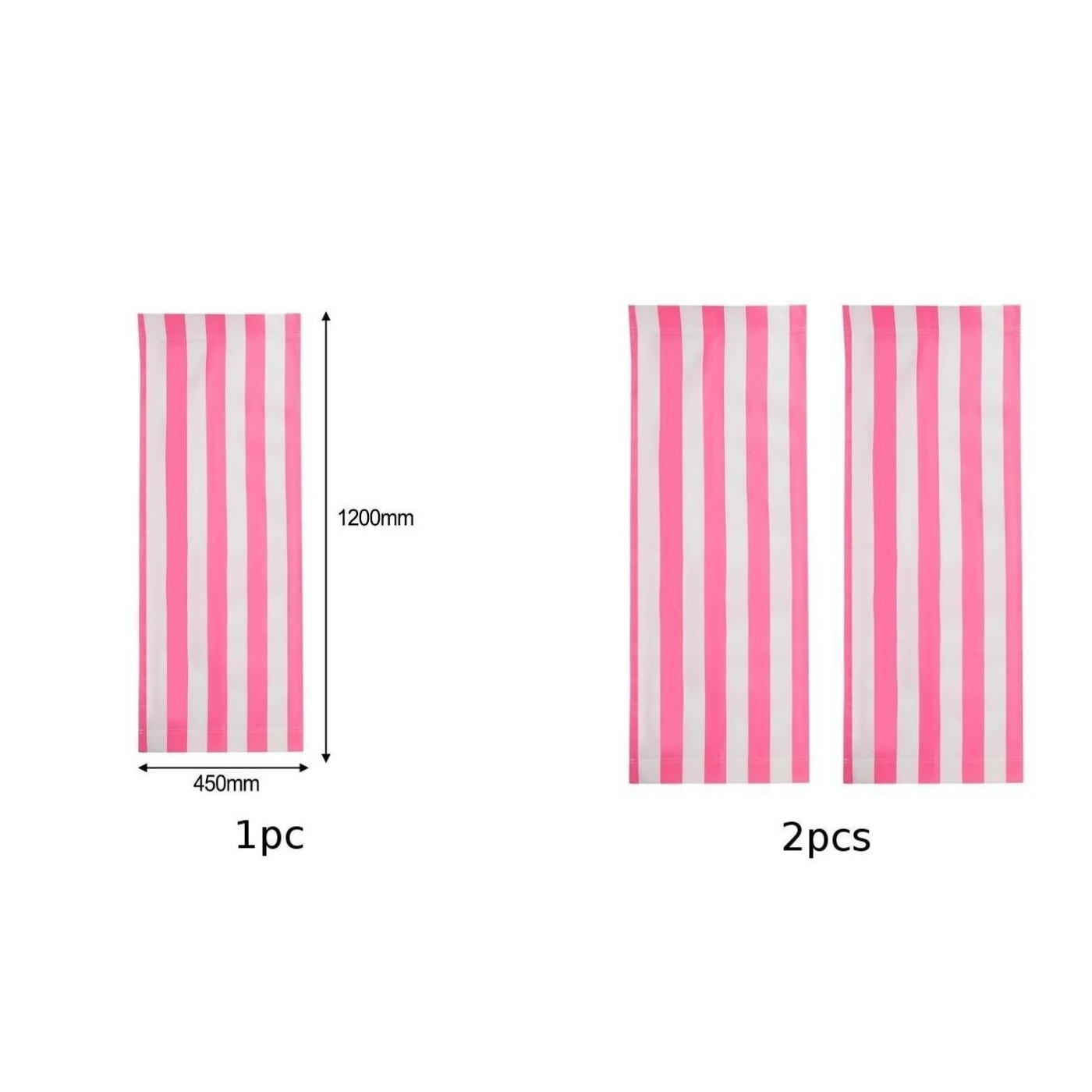 Compact Replacement Fabric for Beach Lounger 120×45 cm Easy to Roll Pink White
