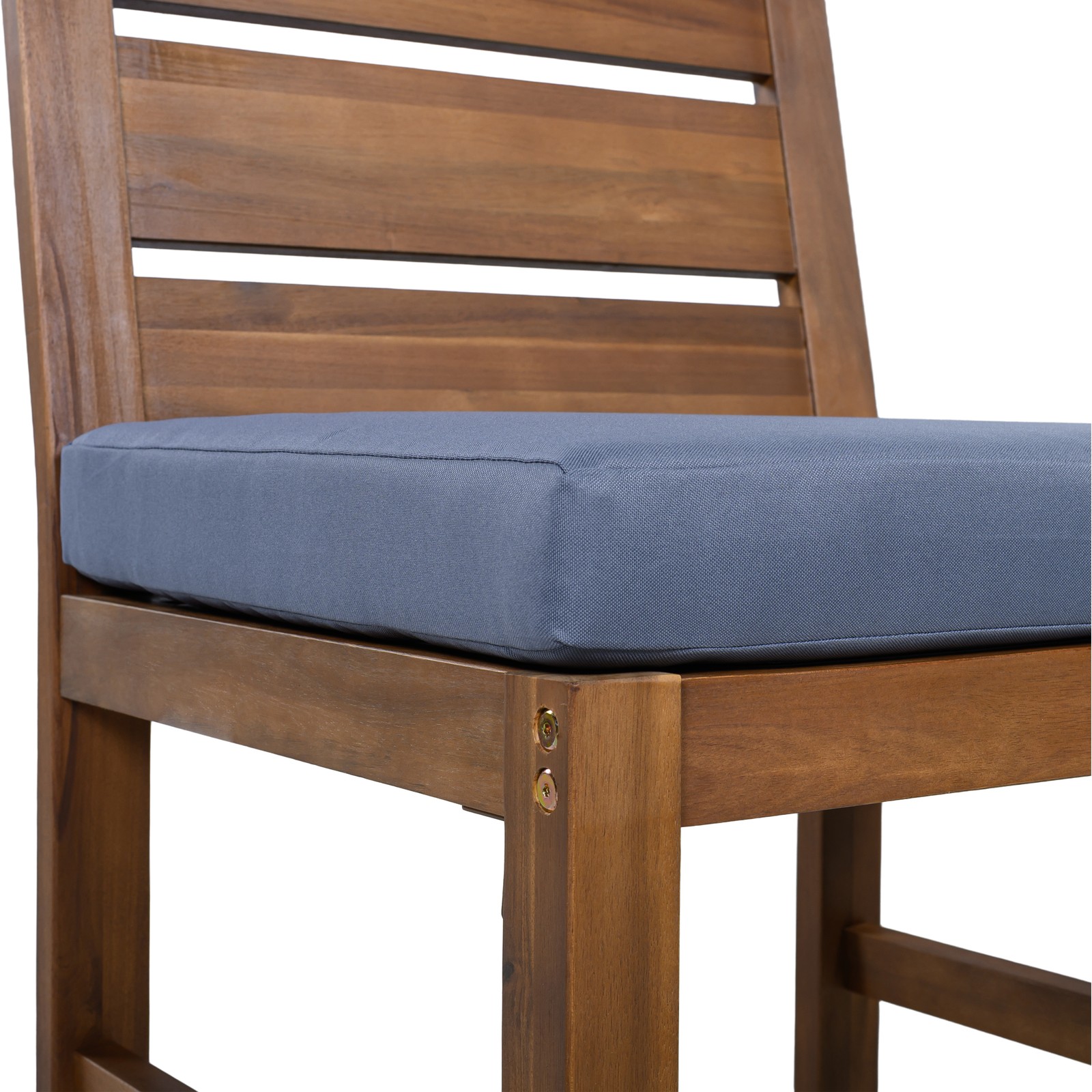 Acacia Wood Outdoor Dining Set for 4 with Cushions, Farmhouse Style