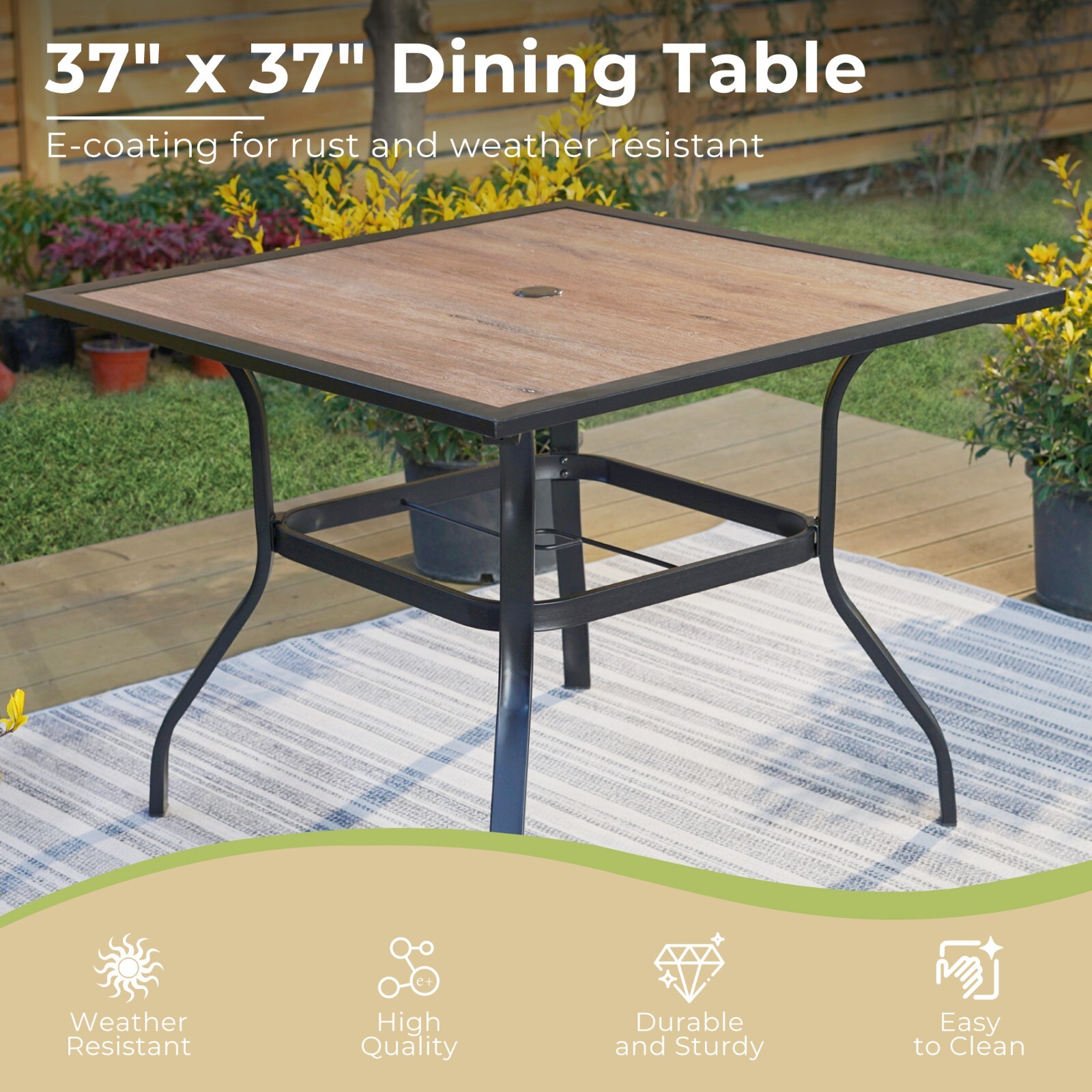 5 Piece Patio Furniture Set Outdoor Table Chairs Set Dining Chairs Stackable