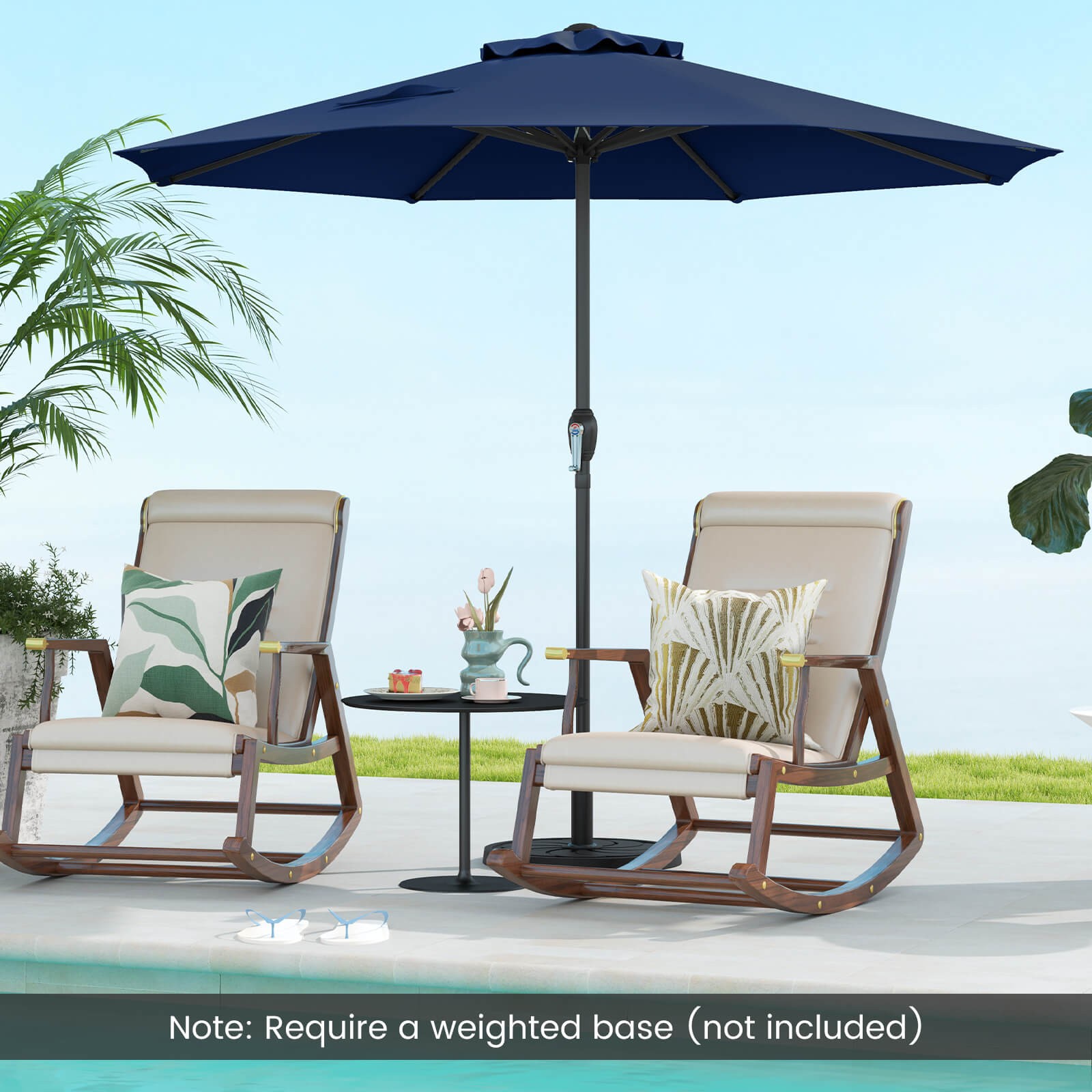 Outdoor Patio Umbrella Modern Table Umbrella with 8 Heavy Duty Ribs Sun-proof