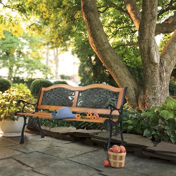 Metal Garden Bench Patio Bench Outdoor Porch Park Bench Cast Iron / Aluminum