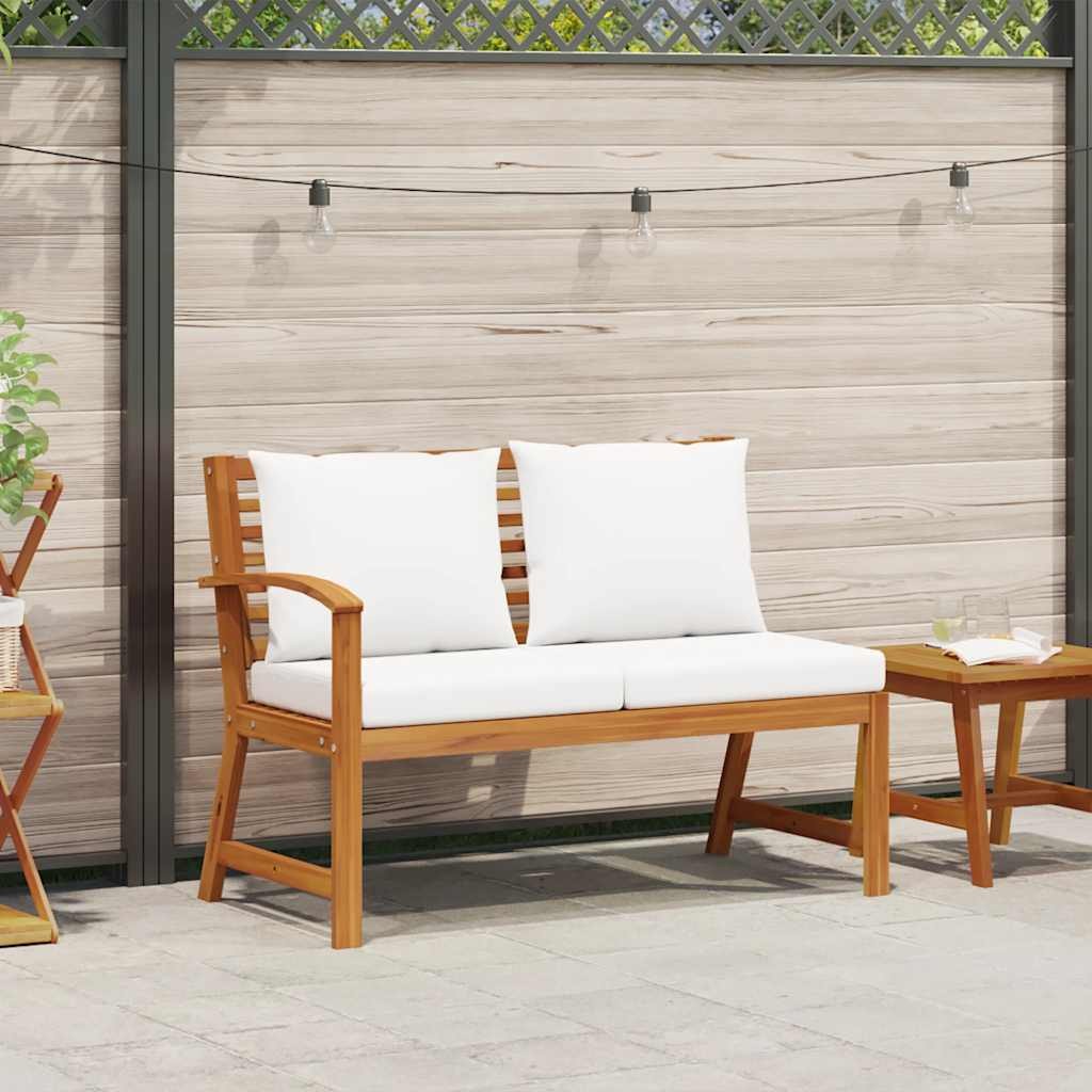 Patio Bench Outdoor Sectional Sofa with Cushions Solid Acacia Wood vidaXL