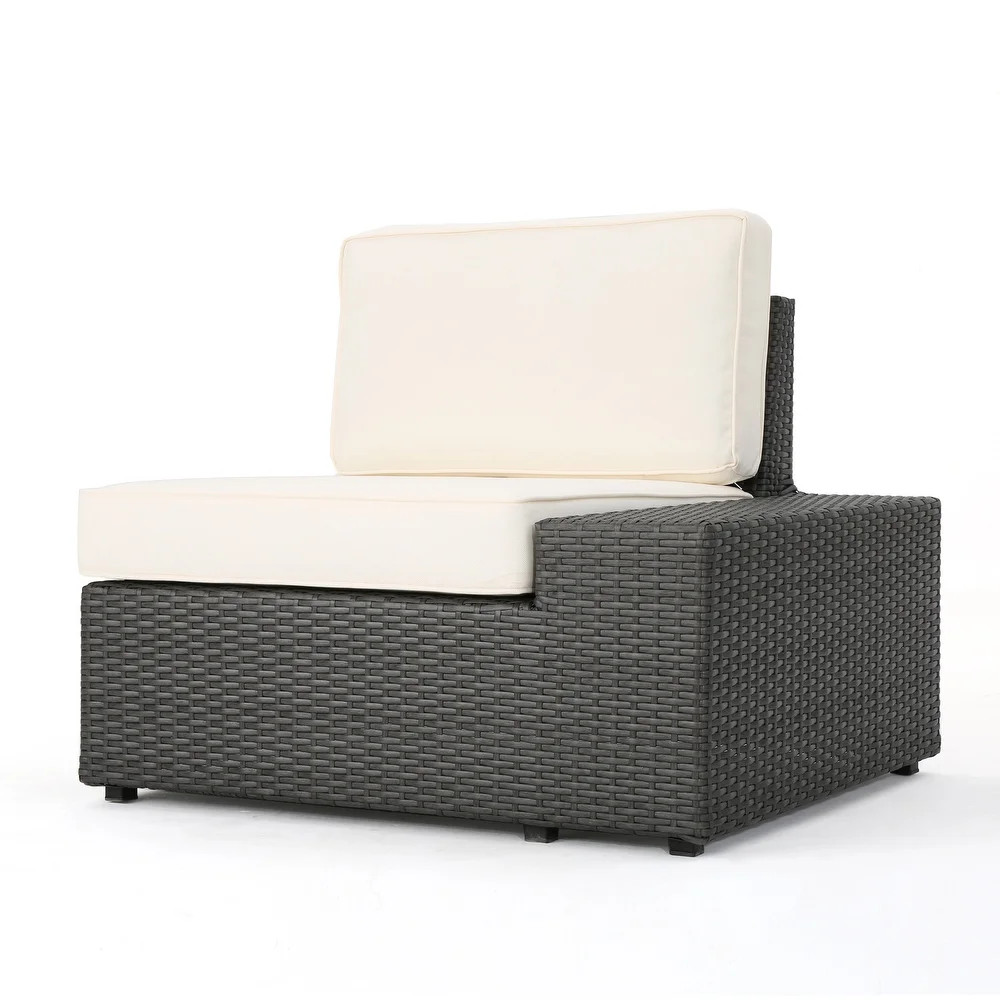 8-Piece Patio Sectional Sofa Set w/ Coffee Table, Grey/White