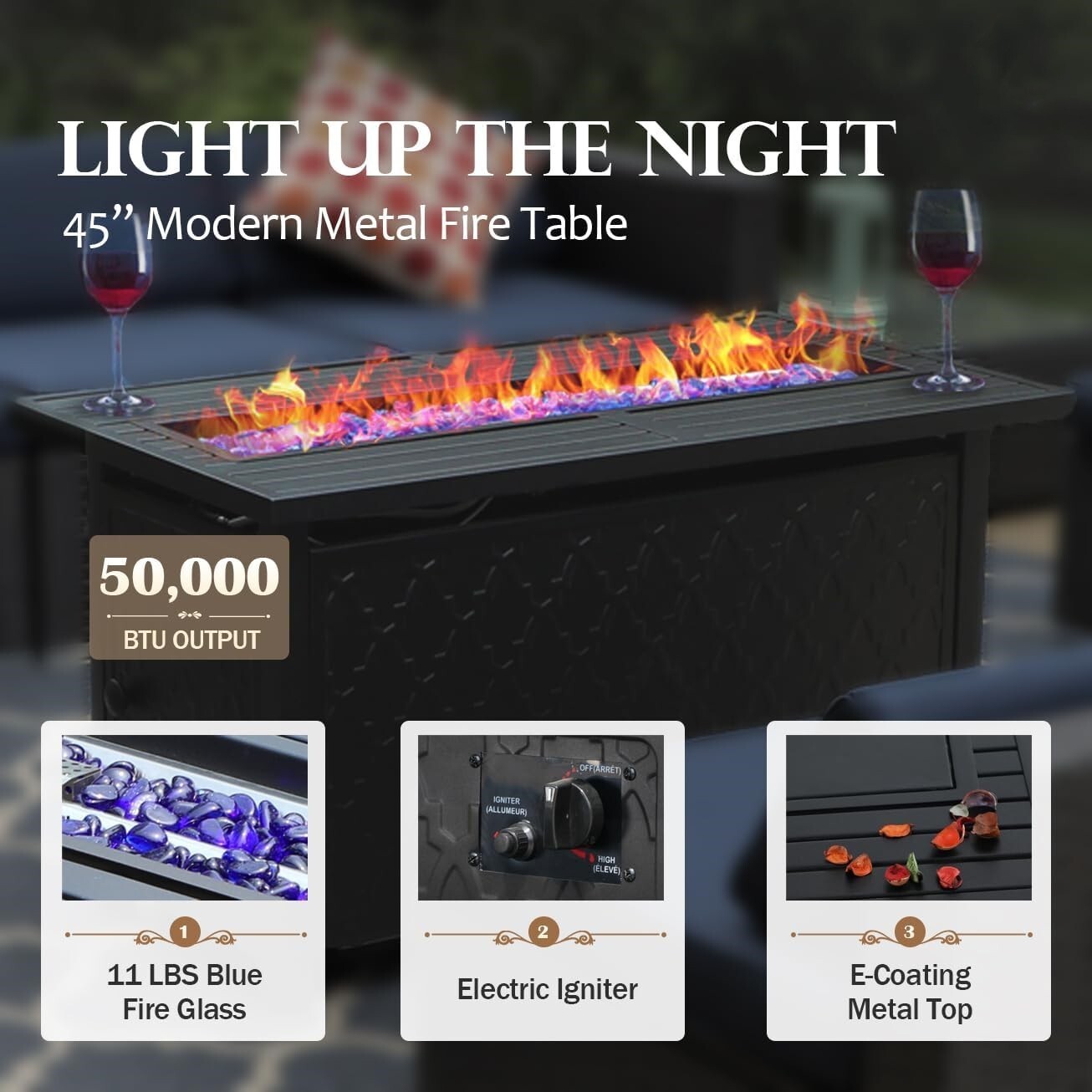 Fire Pit Table Fireplace Patio Heater Fire Set Outdoor Conversation Sofa Set