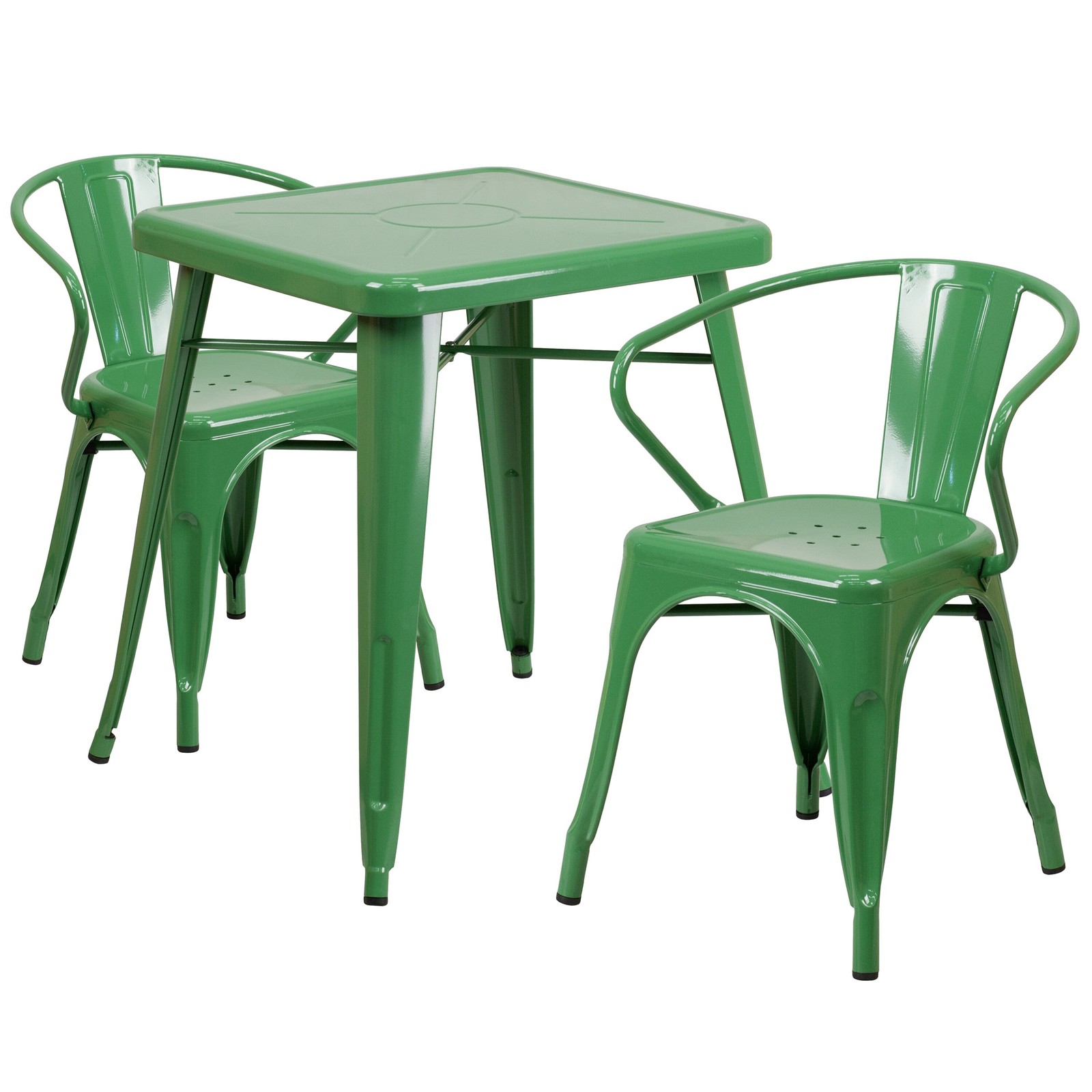 23.75-inch Square 3-piece Indoor/ Outdoor Dining Set with Armchairs