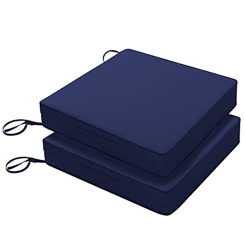 Patio Chair Cushionsch Waterproof Outdoor Seat Cushions 19 x 19 x 3 In Blue