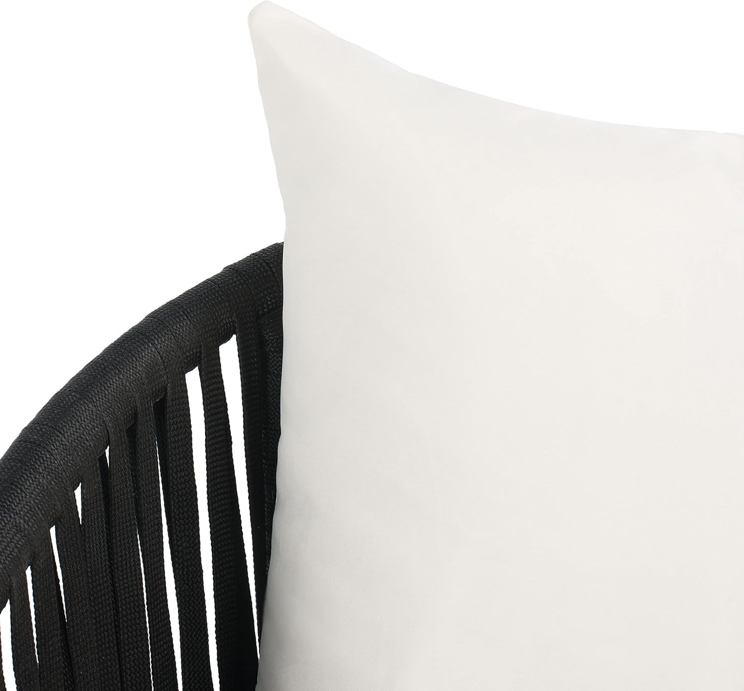 Jorda 4-Piece Wicker Rope Patio Set – Black/Beige Outdoor Living Collection