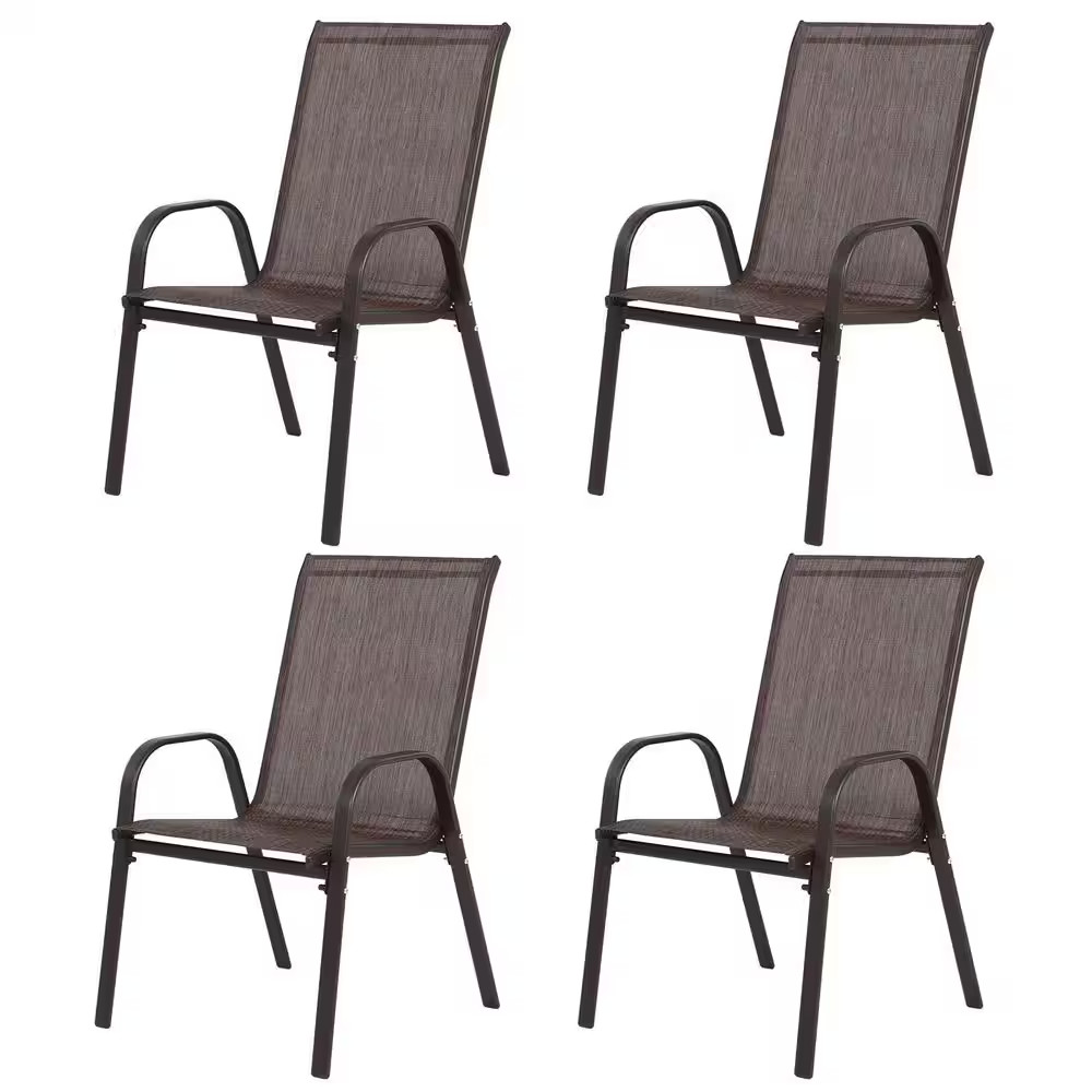 Outdoor Dining Chairs Set of 4 Patio Chairs Outdoor Camping Chairs Steel Patio C