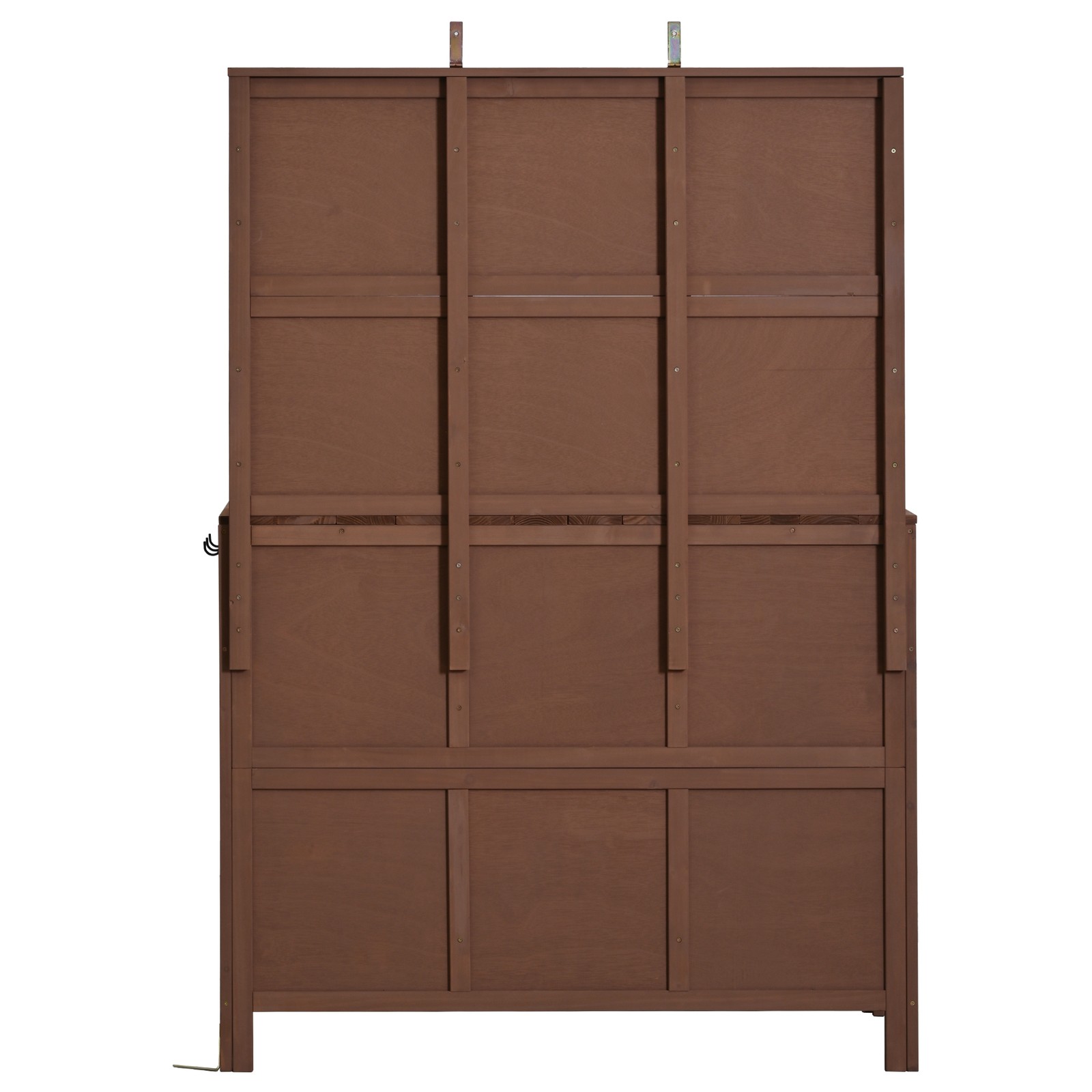 Large Fir Wood Potting Bench with Hutch & Drawers, Rustic Brown Outdoor