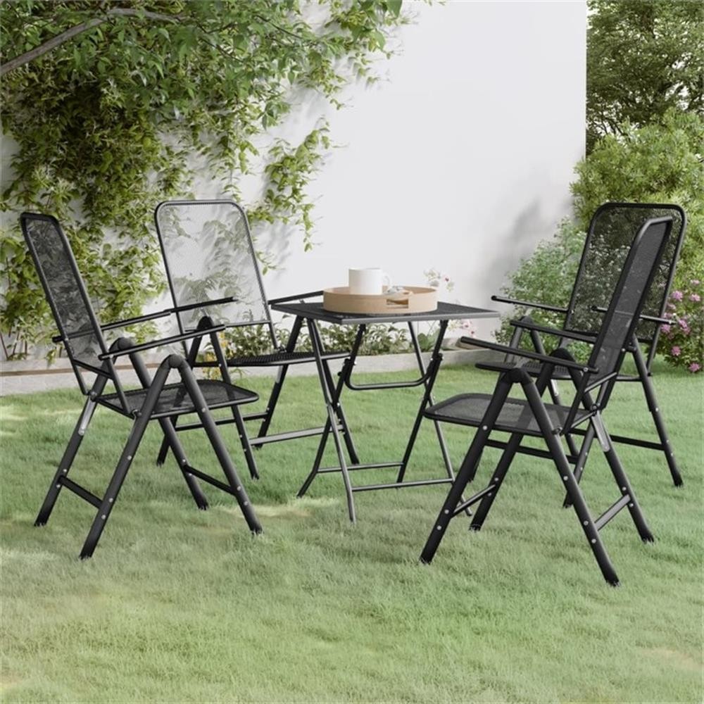 Bowery Hill Contemporary Garden Dining Set in in Anthracite/Gray