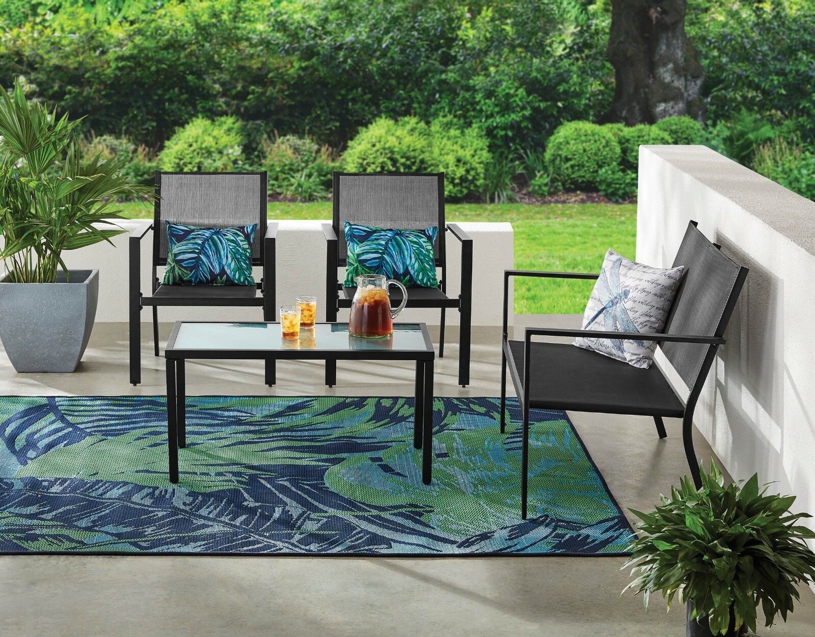 Flash Furniture Nantucket 6-Piece Metal Frame Patio Conversation Set with