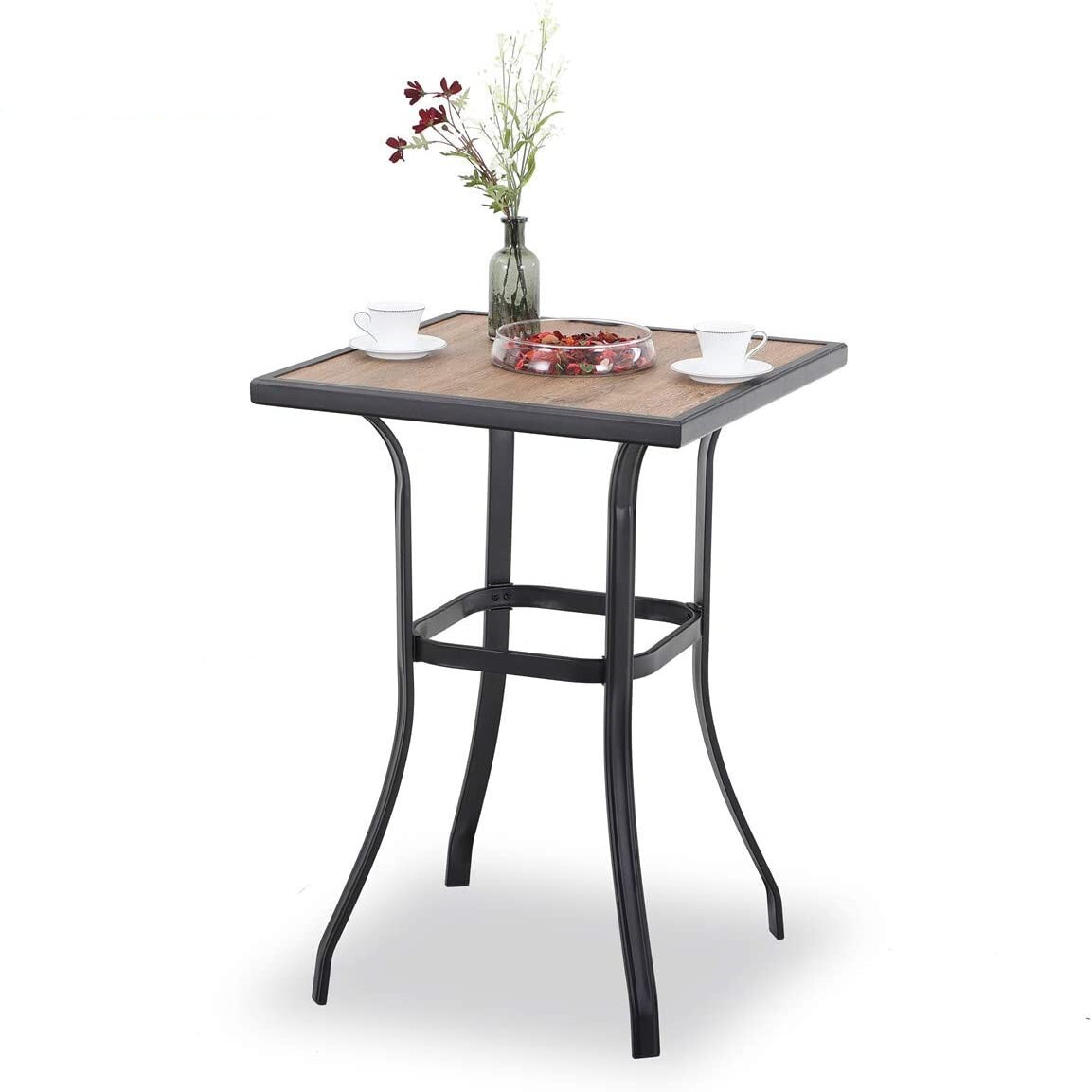 Patio Bar Table Chair Set of 5 Swivel Bar Height Chair Bar Chairs Outdoor Stools