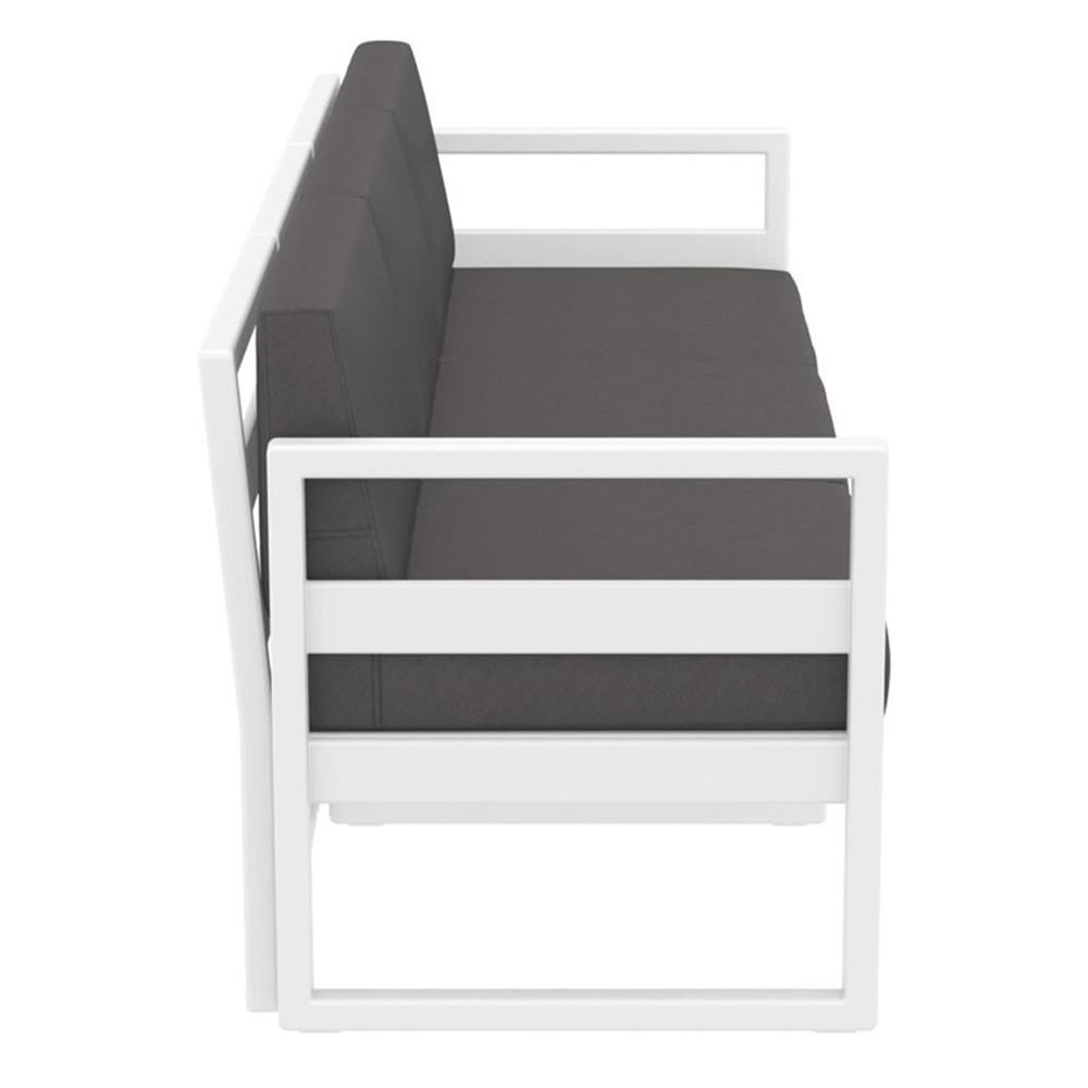 Mykonos Patio Sofa White with Acrylic Fabric Charcoal Cushions