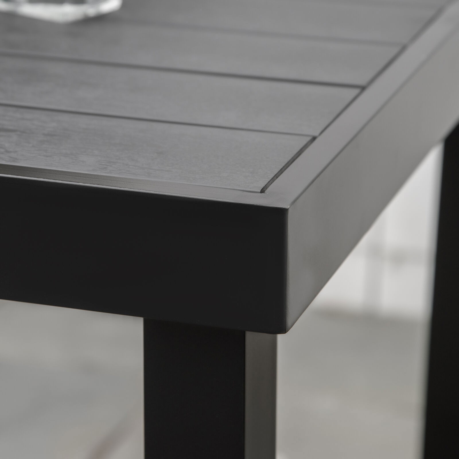 Aluminum Outdoor Patio Dining Table for 4 for Garden Lawn Backyard Black