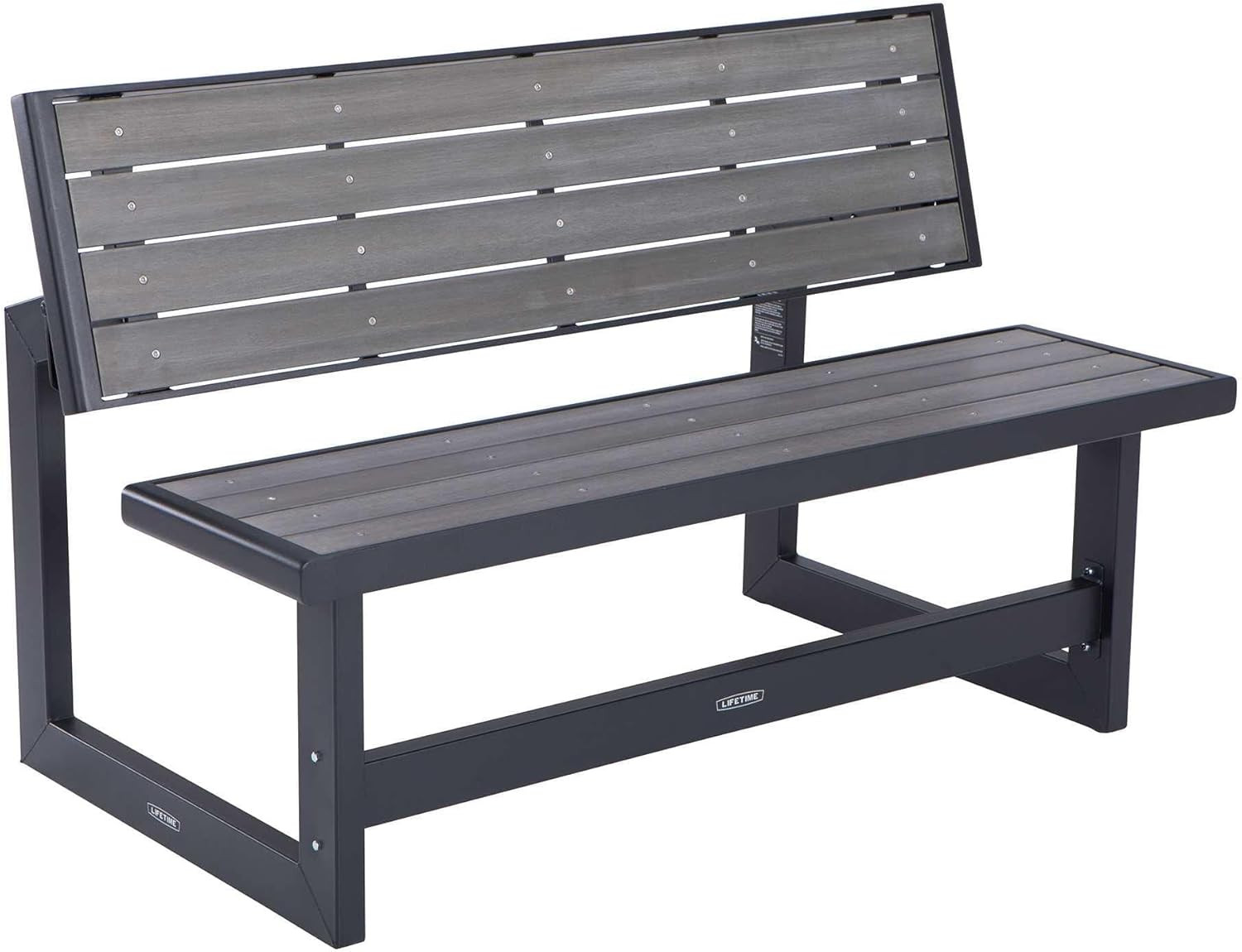 60253 Outdoor Convertible Bench, 55 Inch, Harbor Gray