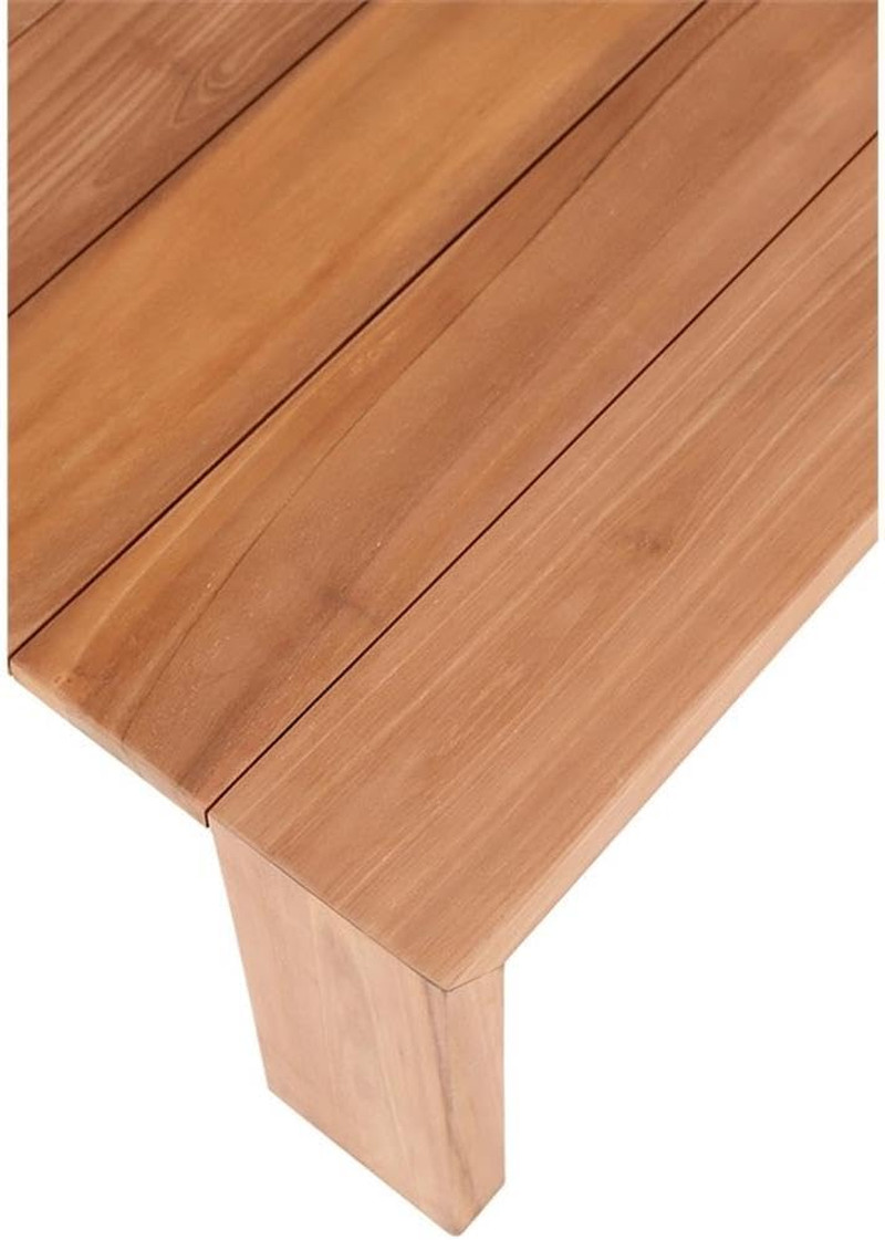 Tulum Modern Outdoor Teak Coffee Table – 52″ W, Natural Finish