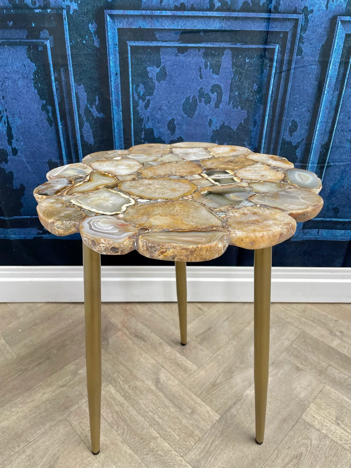Natural Agate Stone Coffee Table Top | Live Edge Corner Table | Home Decor