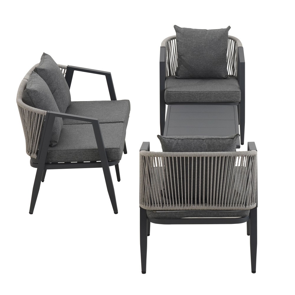 Patio Outdoor Conversation Set Wicker Rattan Sofa Sectional Sofa Yard Garden